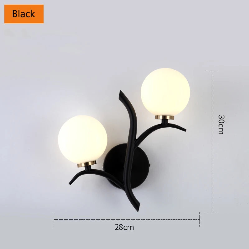 Applique Murale LED Métal et Verre G9 Dorée, Style Nordique Postmoderne