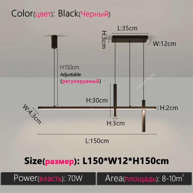 Suspension moderne design créatif en métal pour salle à manger, lumière chaude