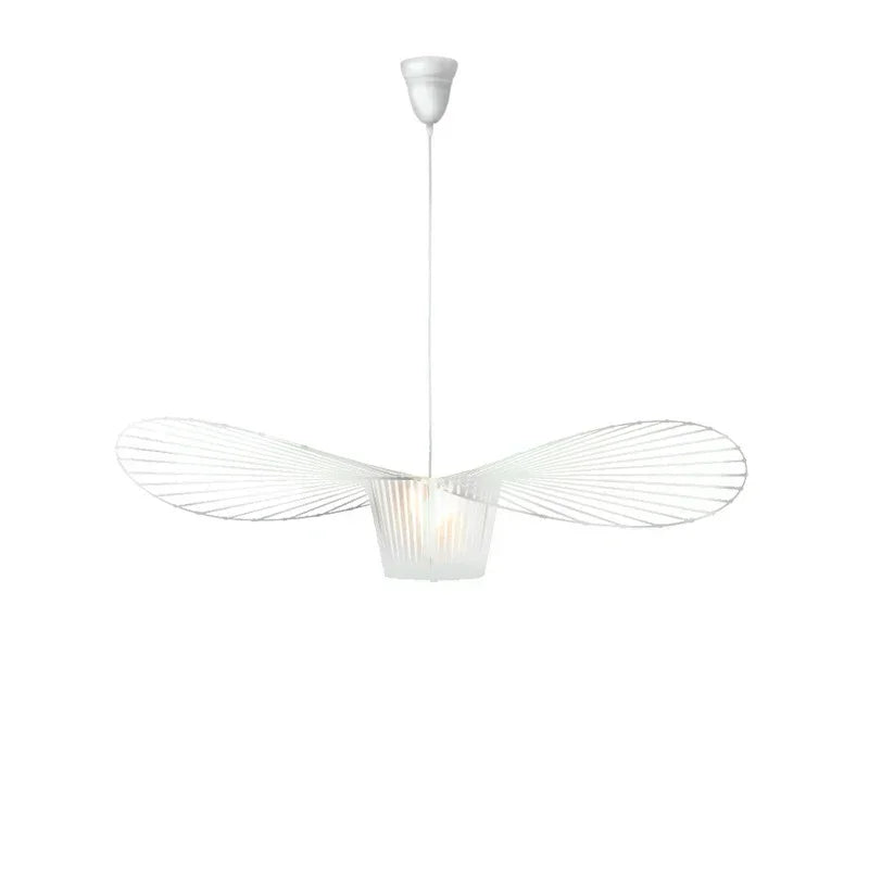 Suspension chapeau de paille Vertigo en tissu français, style nordique, lumière LED chaleureuse