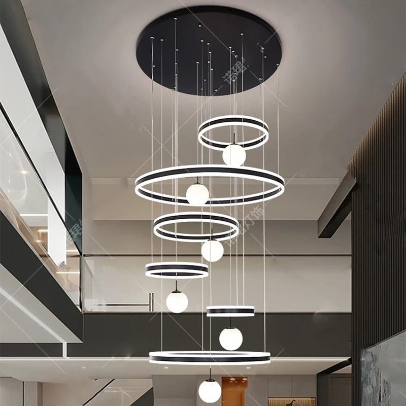 Suspension moderne en aluminium LED pour salle à manger, lumière modulable