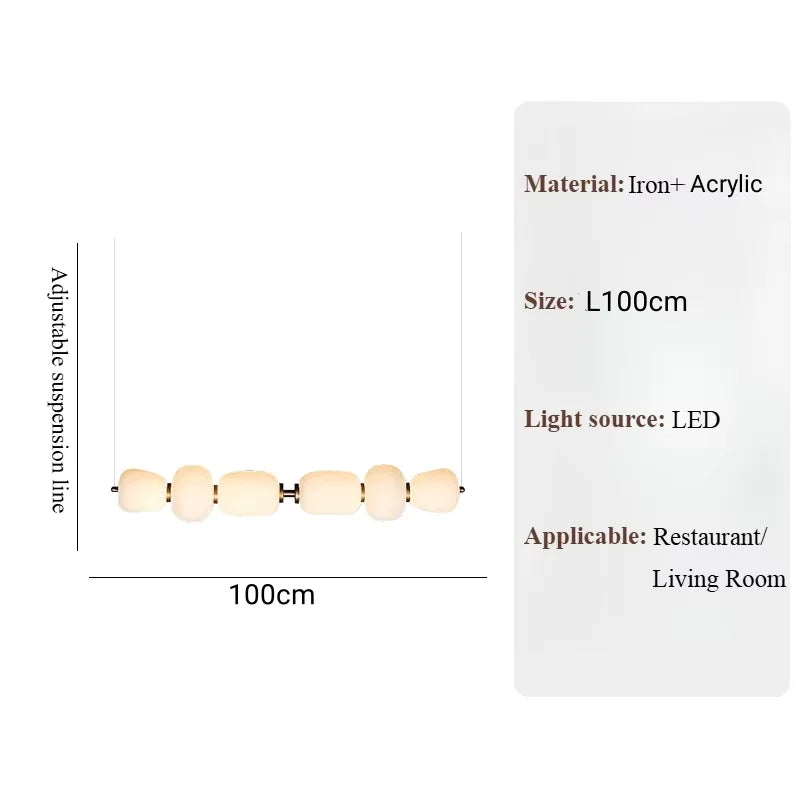 Suspension en verre style crème française, luminaire intérieur élégant