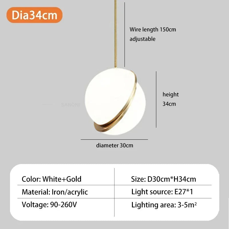 Suspension nordique à 73 boules en acrylique doré pour intérieur élégant