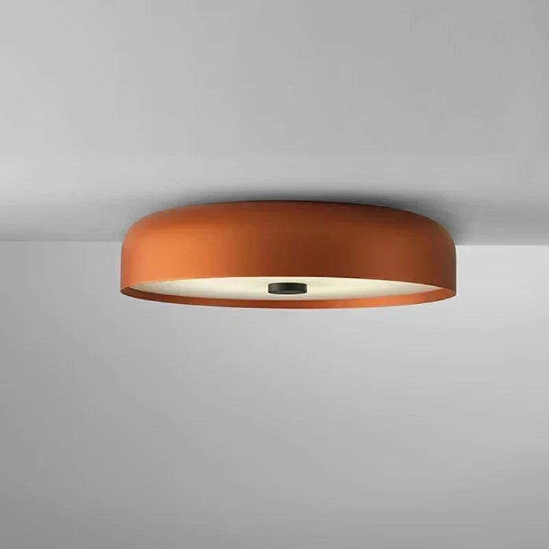 Plafonnier circulaire minimaliste en métal blanc pour salon et chambre, lumière chaude