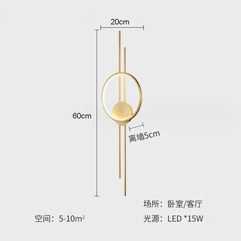 Applique Murale LED Nordique Moderne en Aluminium pour Salon et Chambre