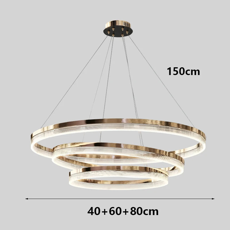Suspension moderne en alliage et acrylique, lumière LED dimmable pour salon et salle à manger