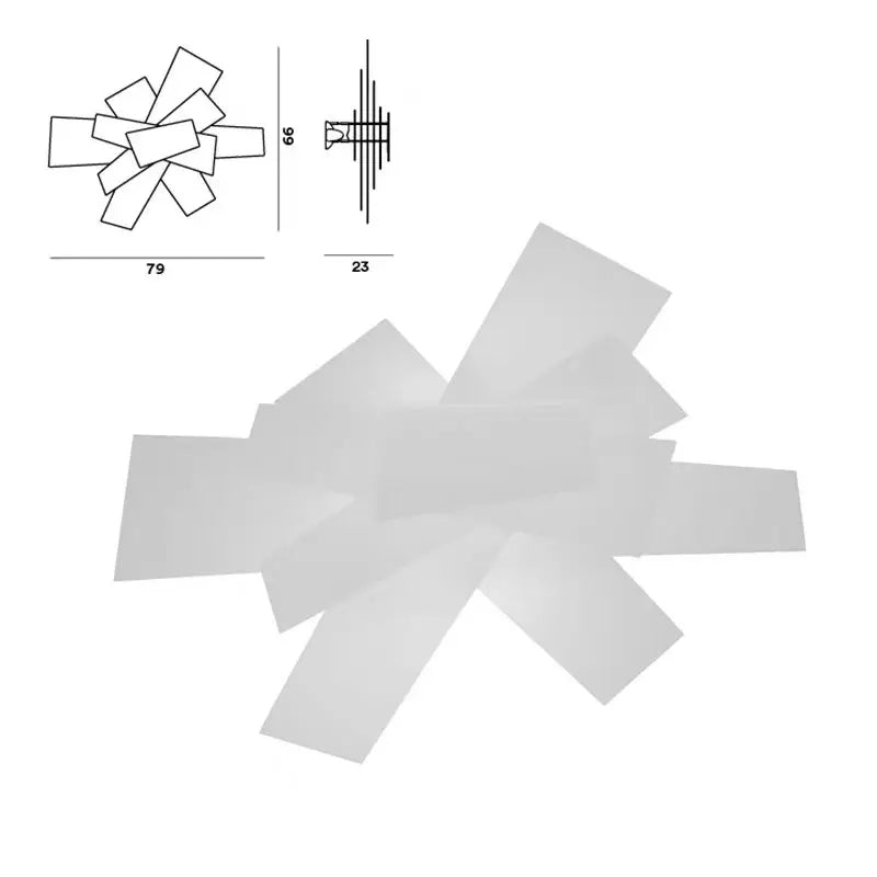 Suspension Big Bang rectangulaire empilable en chrome poli, lumière esthétique design Art Déco