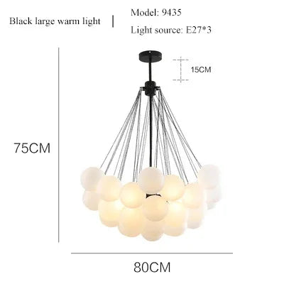 Suspension moderne en verre dépoli, lampe boule LED pour salon et salle à manger