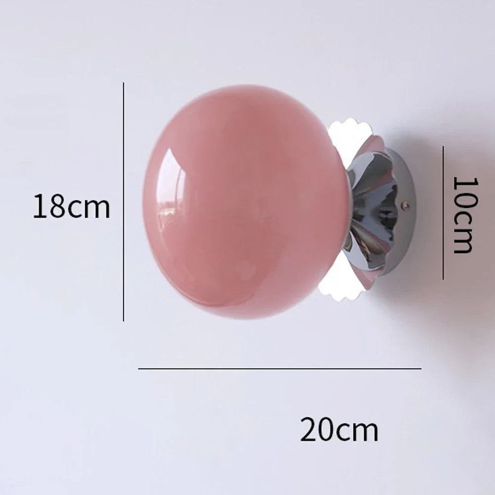 Applique Murale Sphérique en Verre et Fer Forgé, Lumière LED Chaude et Ambiance Romantique