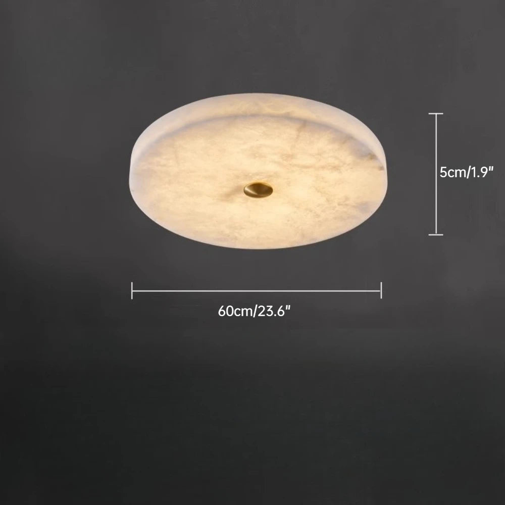 Plafonnier LED Circulaire en Marbre Naturel et Cuivre Ultra-Mince Moderne