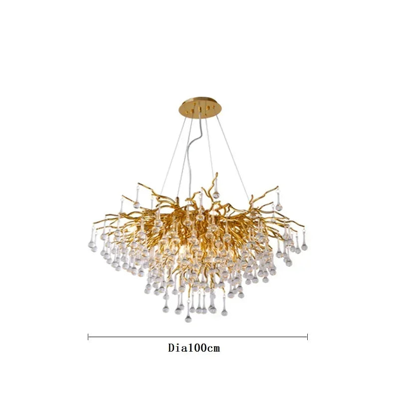 Lustre suspendu en cristal moderne américain pour salon et salle à manger
