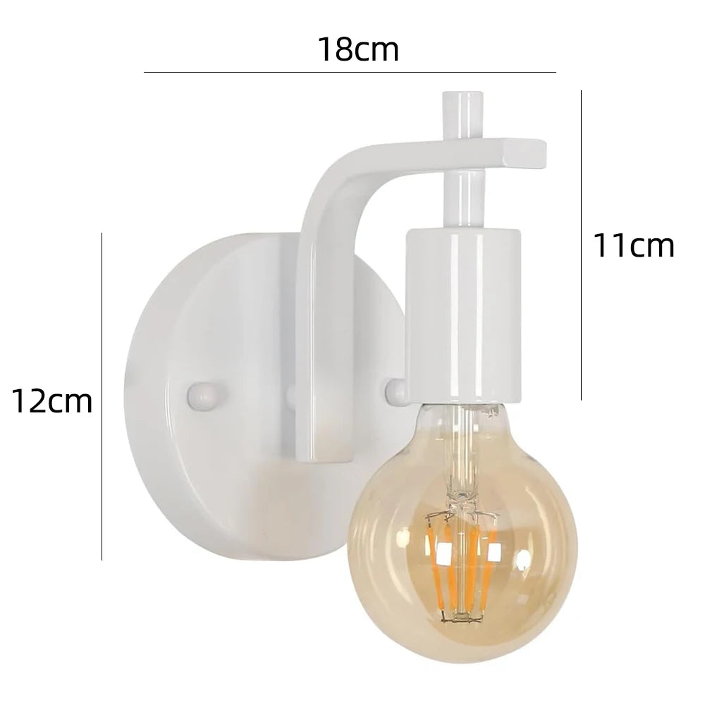 Applique Murale Nordique Industrielle en Fer E27 pour Intérieur