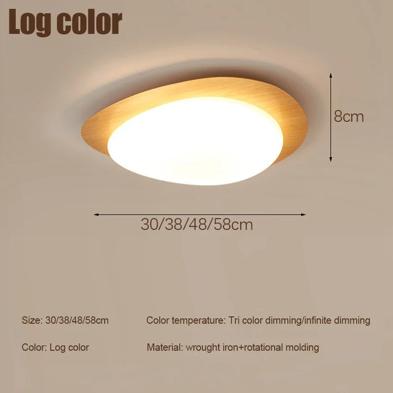 Plafonnier LED moderne galets en bois et acrylique pour salon et chambre