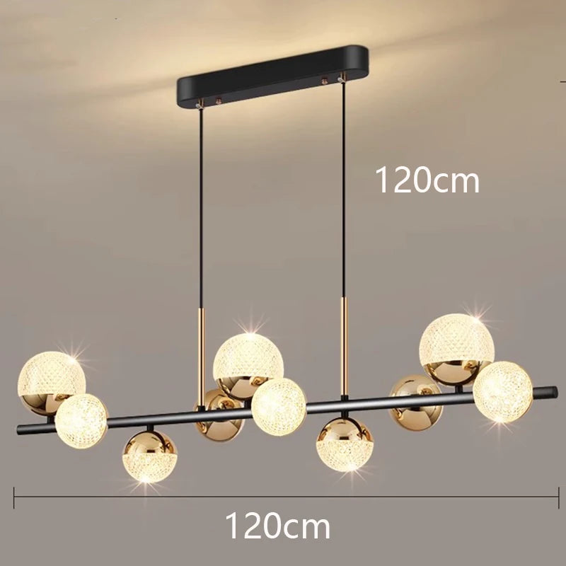 Suspension LED moderne en alliage avec lumière chaude, pour salon et salle à manger