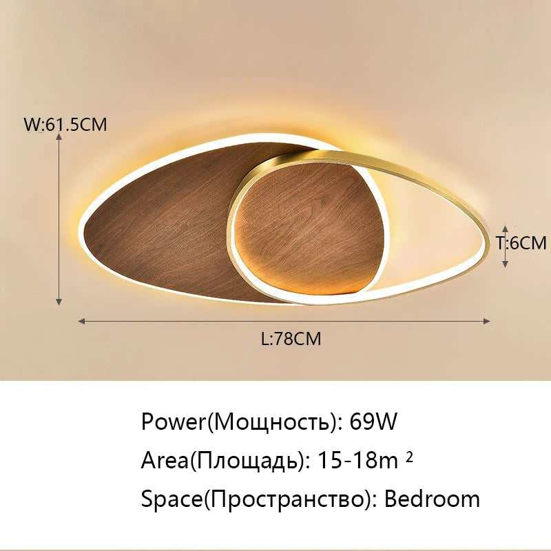 Plafonnier LED moderne en bois, éclairage d’intérieur décoratif pour chambre et salon