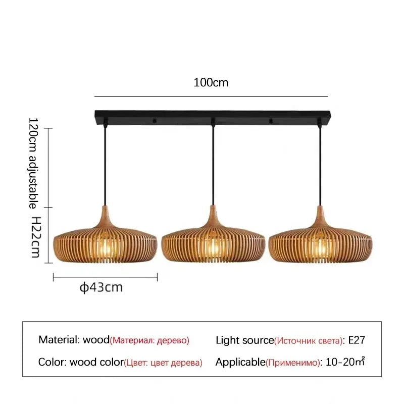 Suspension Clava Dine en bois design vintage pour intérieur cosy