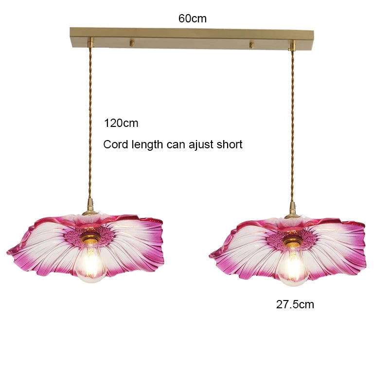 Suspension Vintage en Verre à Fleurs, Luminaire Art Déco pour Salon et Chambre