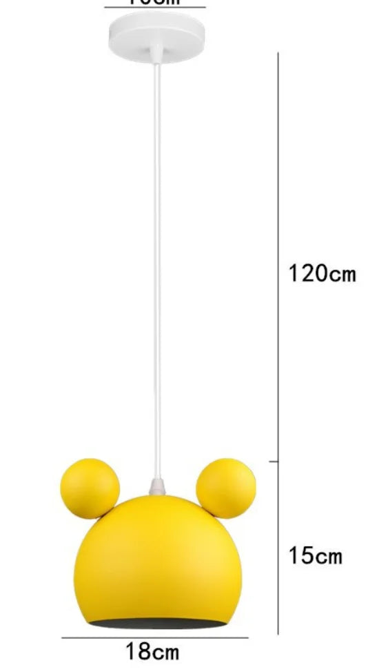 Suspension LED Mickey design moderne en alliage, luminaire d’intérieur pour chambre d’enfant