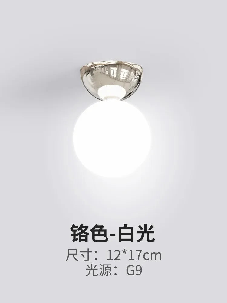 Plafonnier Crème Rouge en Verre et Métal, Lumière d’Entrée Moderne