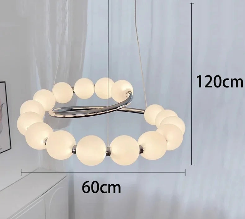 Suspension LED ronde en verre moderne pour intérieur luxe et ambiance chaleureuse
