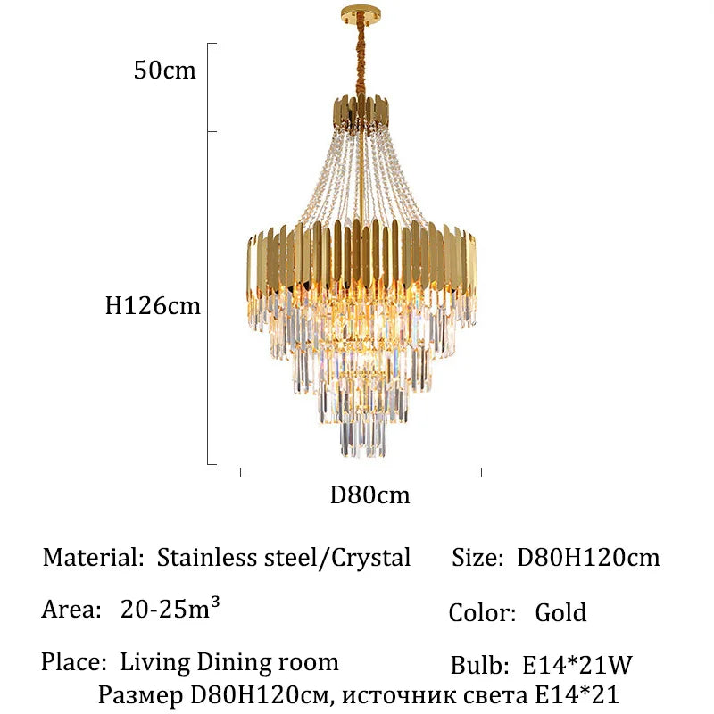 Lustre moderne en cristal de luxe pour salon, éclairage LED suspendu