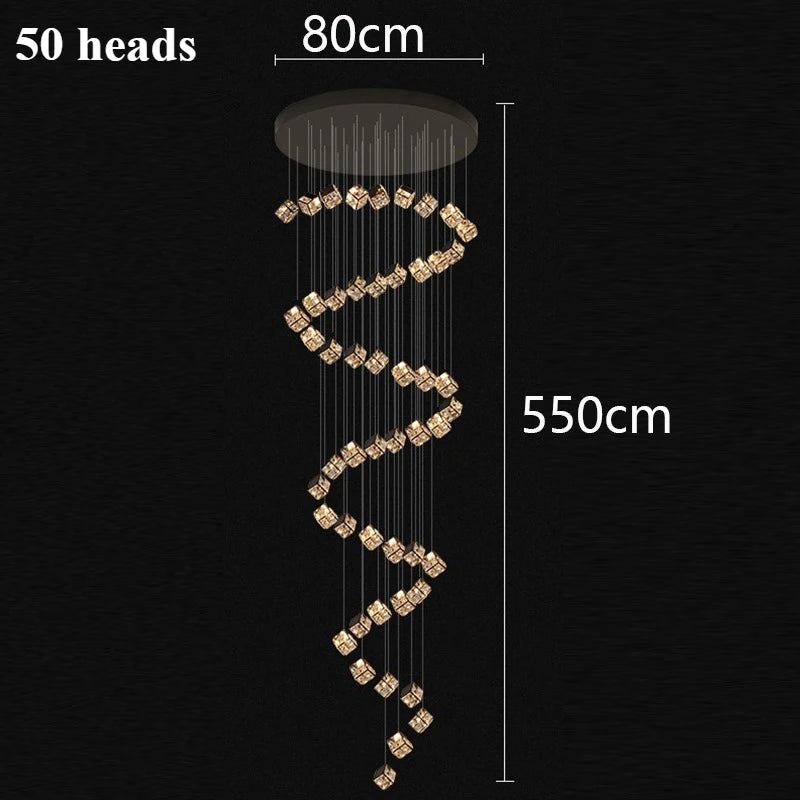 Lustre plafond moderne en cristal LED réglable 3000K-6000K