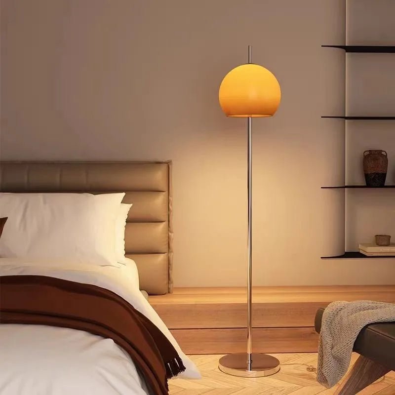 Lampadaire champignon en verre rétro avec lumière LED dimmable, ambiance cosy - Luminous Place