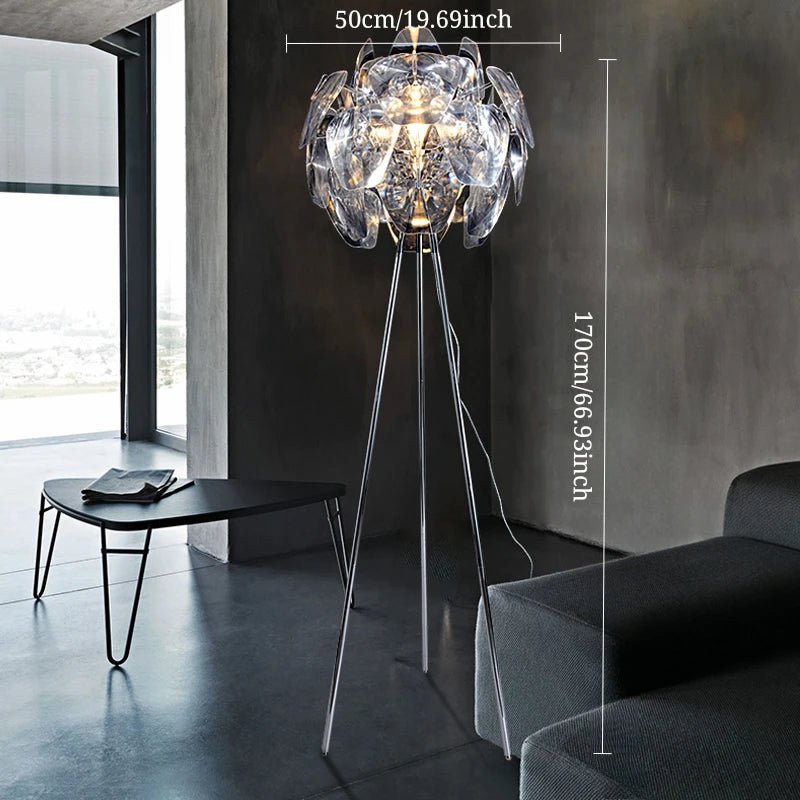 Lampadaire design italien en PVC pour chambre et salon, lumière chaleureuse - Luminous Place