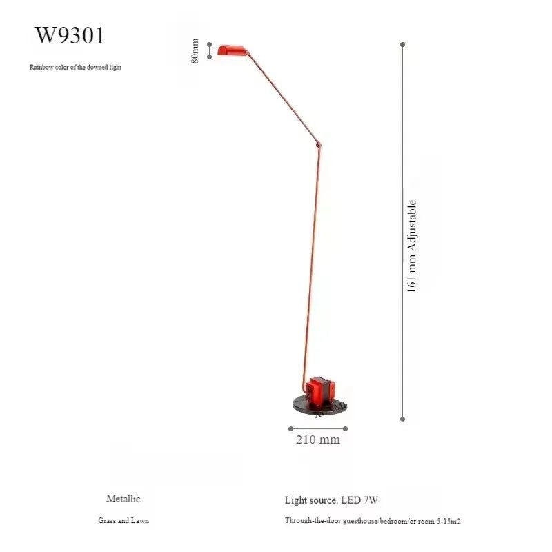 Lampadaire design italien vintage Bauhaus bras oscillant réglable LED - Luminous Place