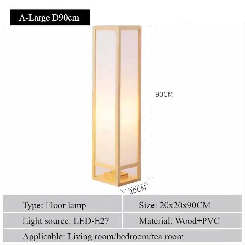 Lampadaire japonais en bois massif SANDYHA LED pour ambiance chaleureuse - Luminous Place