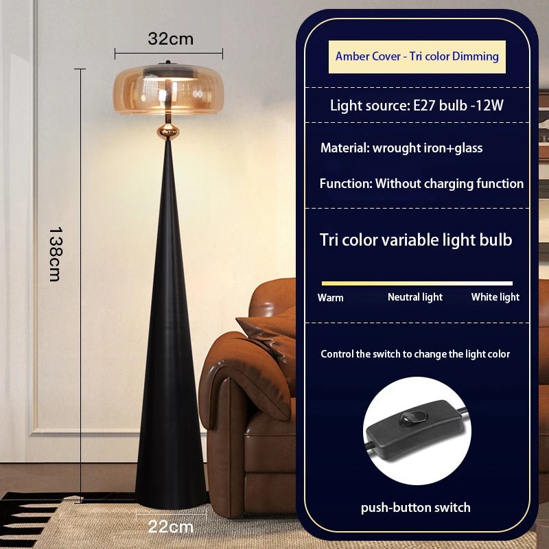 Lampadaire LED design italien minimaliste en métal pour ambiance cosy - Luminous Place