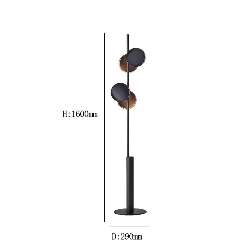 Lampadaire moderne en aluminium noir, lumière ambiante chaleureuse - Luminous Place