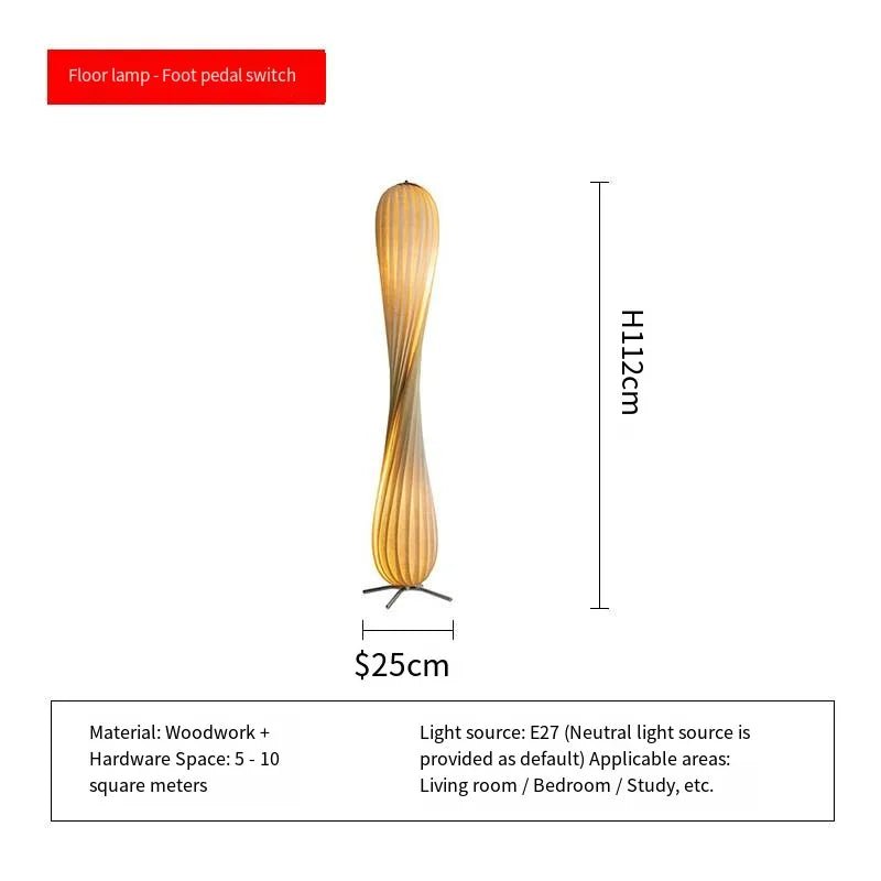 Lampadaire nordique en bois design créatif pour salon et chambre - Luminous Place