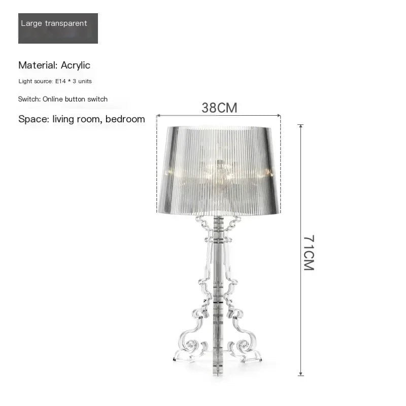 Lampe de table fantôme baroque transparente en acrylique LED ambiance cosy - Luminous Place
