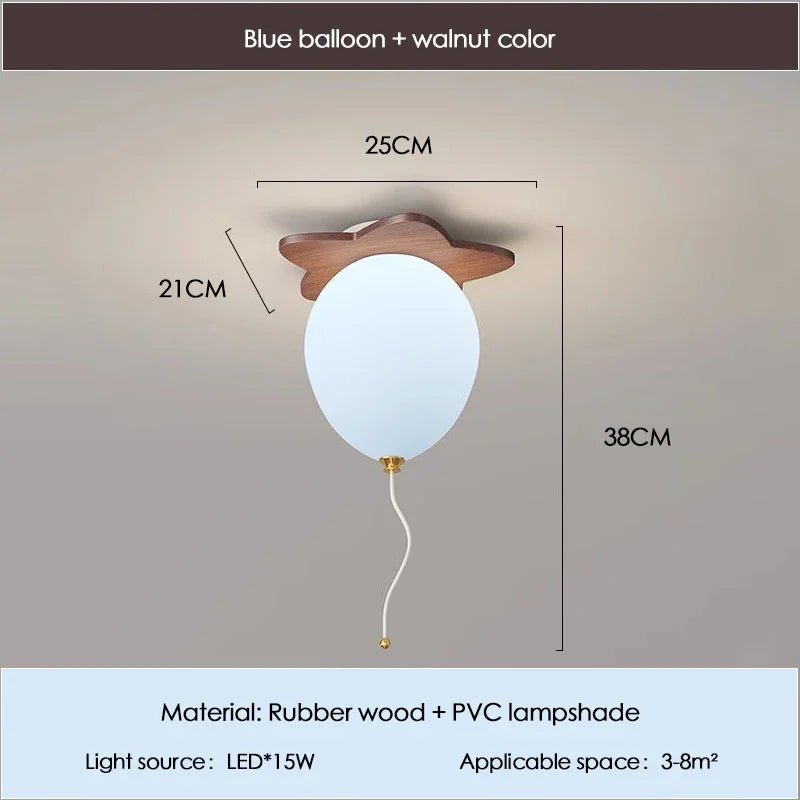 Lampe Enfant Bois Massif Nuage et Ballon Plafonnier LED pour Chambre - Luminous Place