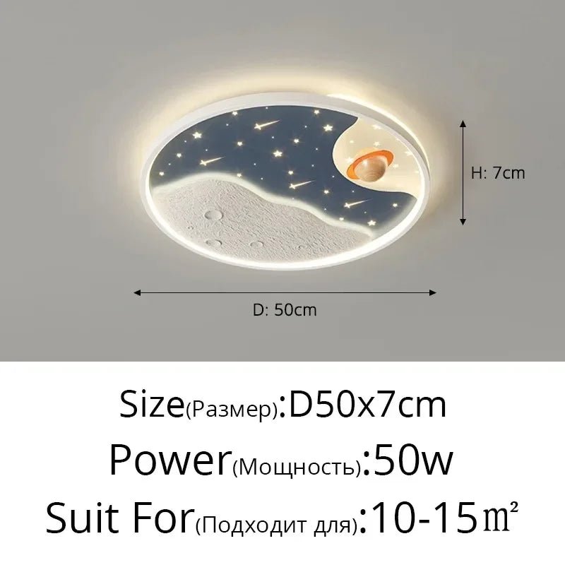 Lampe Enfant Plafonnier Astronaute LED Ciel Étoilé Météore, Lumière Chaleureuse - Luminous Place