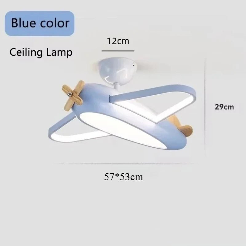 Lampe Enfant Plafonnier LED Design Avion Nordique en Fer et Acrylique, Luminaire Intérieur pour Chambre Enfant - Luminous Place