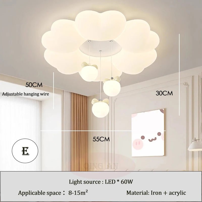 Lampe Enfant Plafonnier Nuage Moderne en Fer Blanc, Lumière Chaude Cosy - Luminous Place