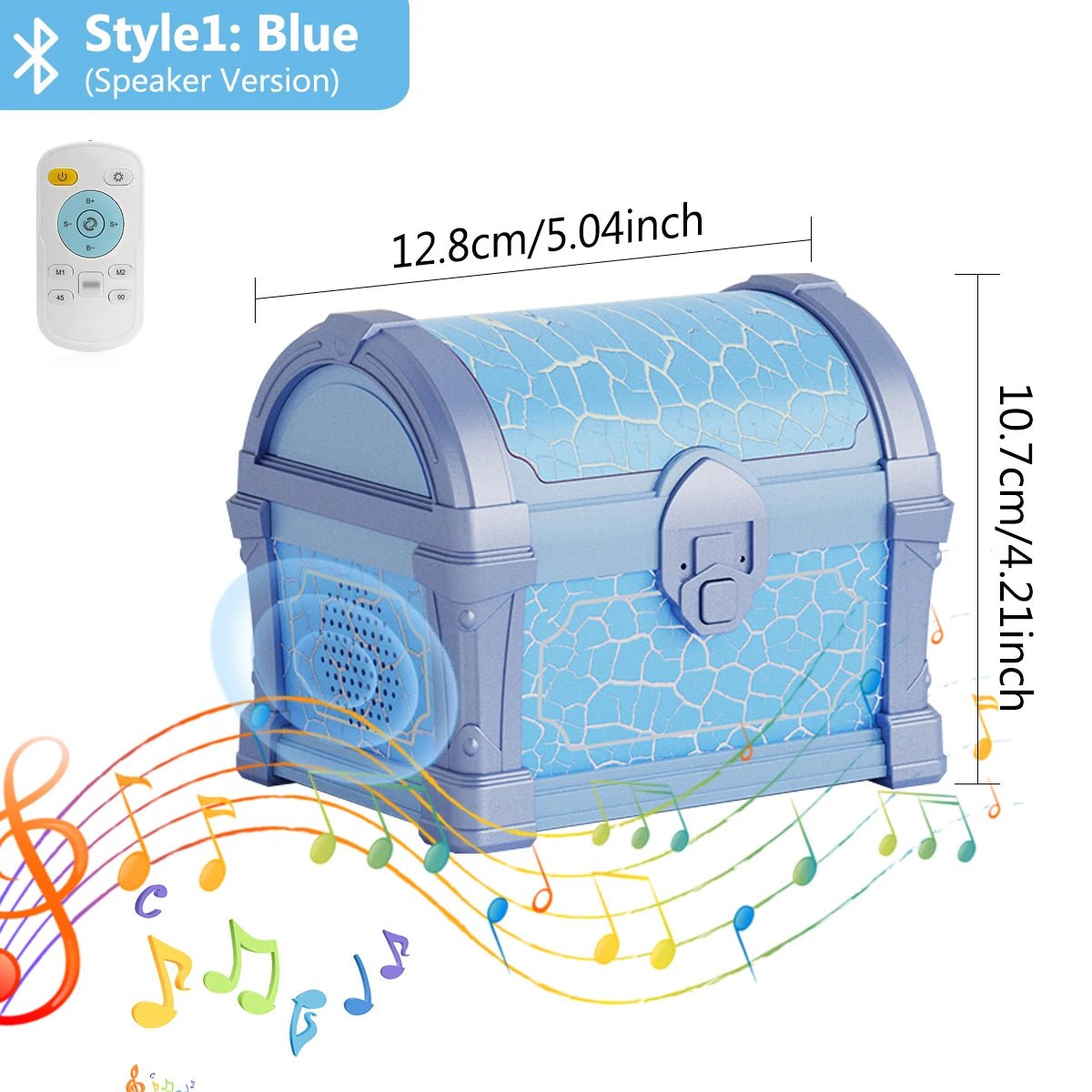 Lampe Enfant Projecteur Galaxie Coffre au Trésor avec Veilleuse Bluetooth et Minuterie - Luminous Place