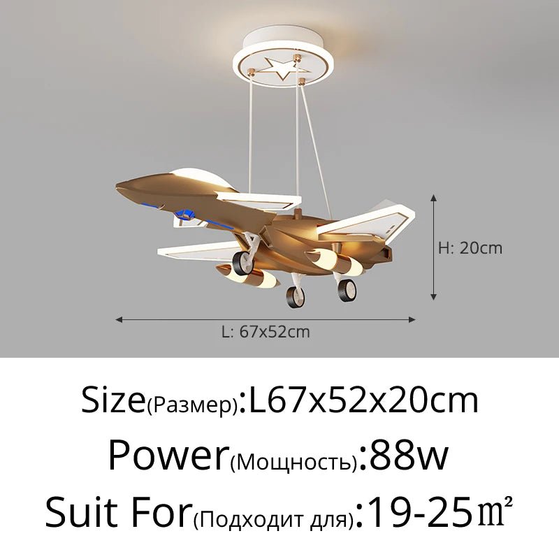 Lampe Enfant Suspension Avion Design Moderne en Aluminium, Ambiance Douce - Luminous Place