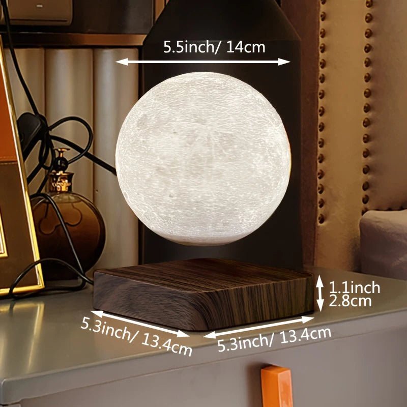 Lampe Enfant Veilleuse Lune 3D LED Flottante Magnétique Bois, Lumière Chaude - Luminous Place