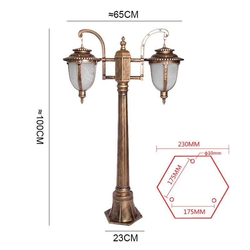 Luminaire Extérieur Double Tête en Aluminium IP65 pour Pelouse et Parc, 100 cm - Luminous Place