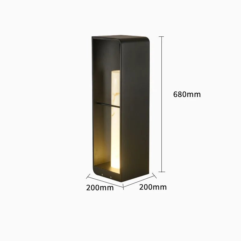 Luminaire Extérieur LED en marbre IP65, lumière blanche chaude, acier inoxydable - Luminous Place