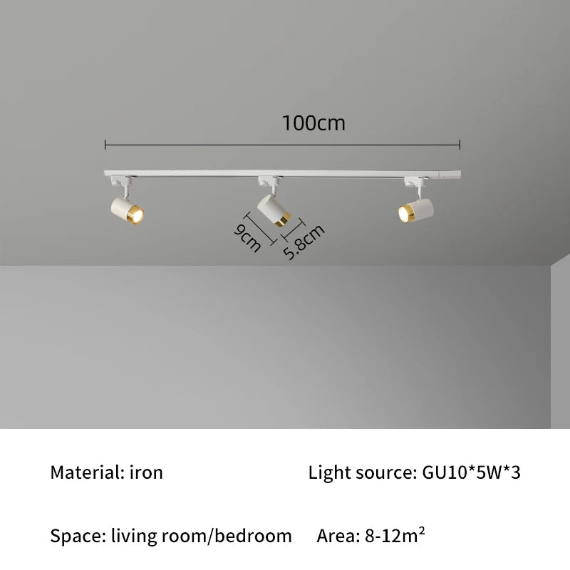 Spot Eclairage Lustre sur Rail LED Nordique en Aluminium, Lumière Chaude et Froide - Luminous Place