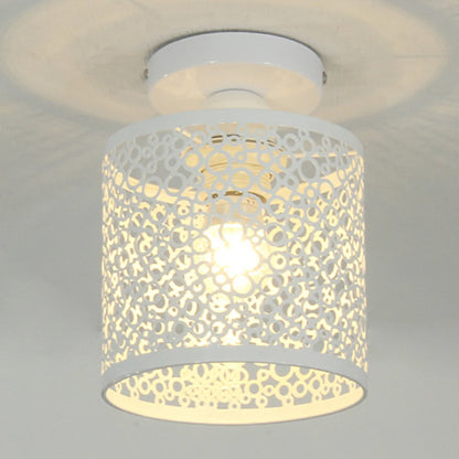 Plafonnier LED E27 en fer forgé noir style nordique moderne pour intérieur