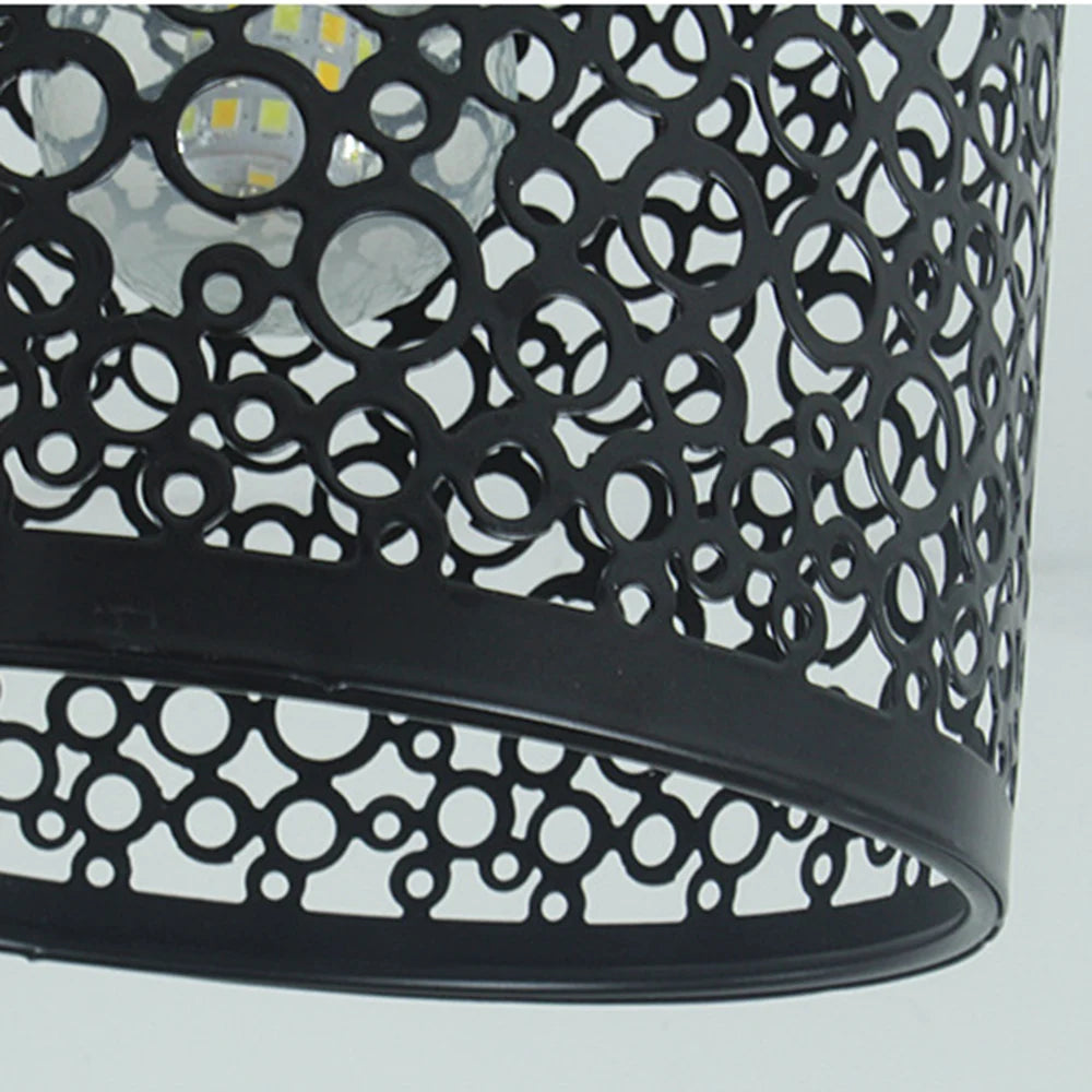 Plafonnier LED E27 en fer forgé noir style nordique moderne pour intérieur