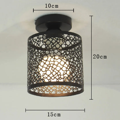 Plafonnier LED E27 en fer forgé noir style nordique moderne pour intérieur