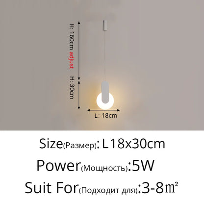 Suspension LED design moderne en aluminium, lumière chaude ou froide, noir et blanc