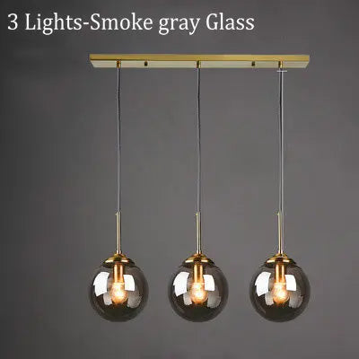 Suspension LED en verre fumé ambre, design moderne et lumière chaleureuse