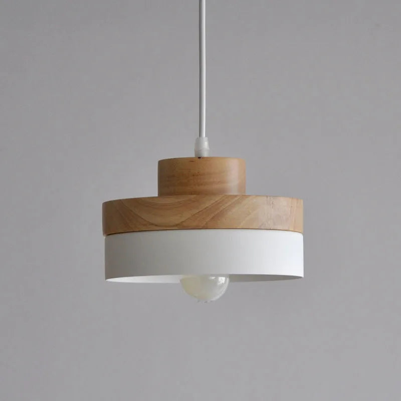 Suspension LED Carrée Bois et Métal au Design Nordique Moderne, Luminaire d'Ambiance