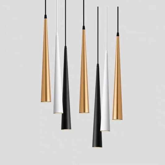 Suspension LED COB moderne en aluminium, lumière blanche chaude, 27-46 cm, 5W